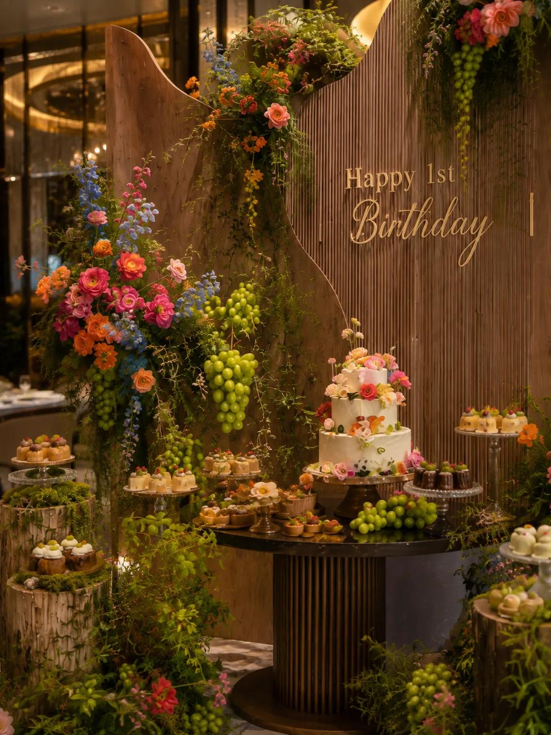 油画森系原木周岁宴|1st Birthday自然风甜品台全案 - 图 2