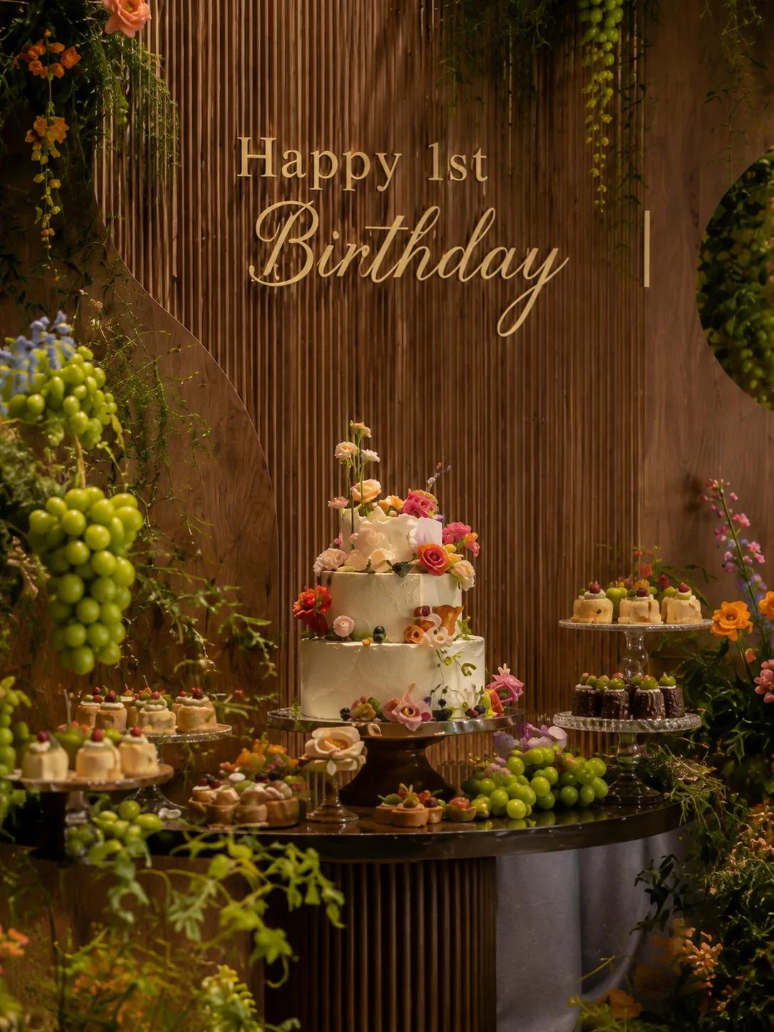 油画森系原木周岁宴|1st Birthday自然风甜品台全案 - 图 6
